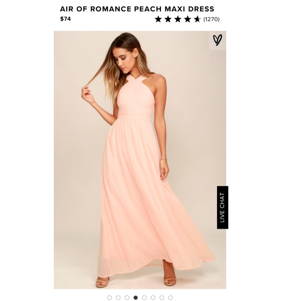 Lulus air of romance peach maxi dress